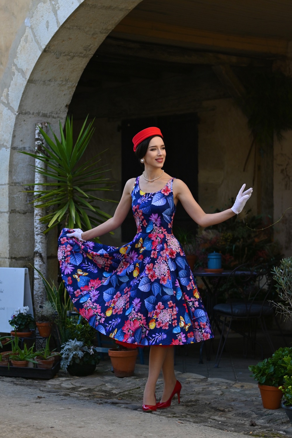 Midnight Garden Swing Dress